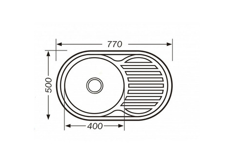 Кухонная мойка Premial 7750 овальная стальная полированная 0,8 мм