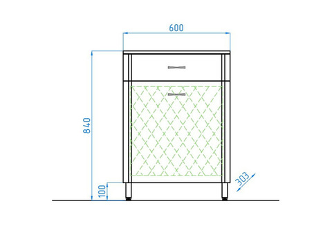 Комод Style Line Эко Стандарт ТН 600 с бельевой корзиной белый