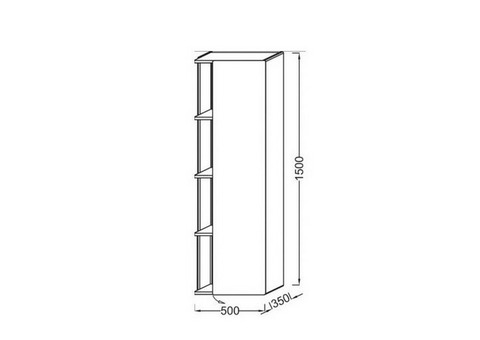 Шкаф-колонна Jacob Delafon Terrace EB1179D-274 правосторонний 1500х500х350 мм черный лак