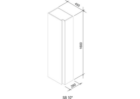 Шкаф-пенал Ravak 10 градусов SB 450 X000000753 темный орех