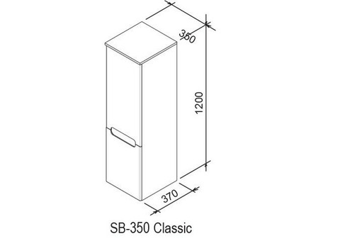 Шкаф-пенал Ravak Classic SB 350 X000000355 R белый/белый глянец