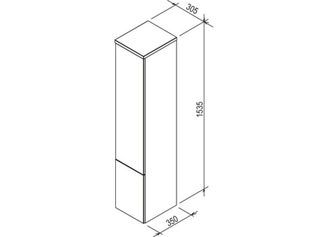 Шкаф-пенал Ravak Rosa II SB 350 X000000927 белый глянец