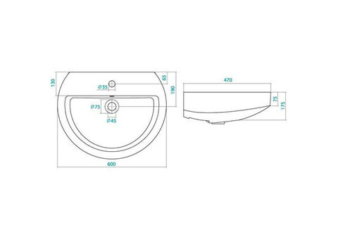 Раковина Santek Аллегро 60 1WH301953 600х470 мм