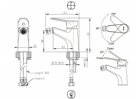 Смеситель для биде Bravat Eco F3111147C