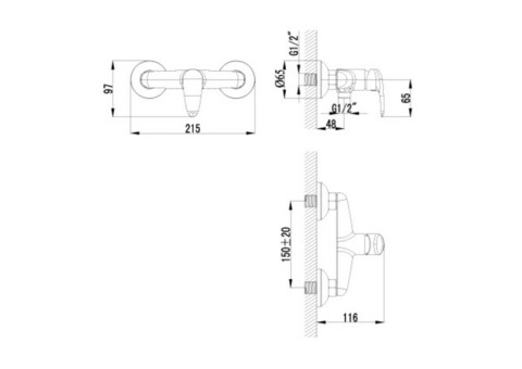 Смеситель для биде Lemark Pramen LM3318C с гигиеническим душем