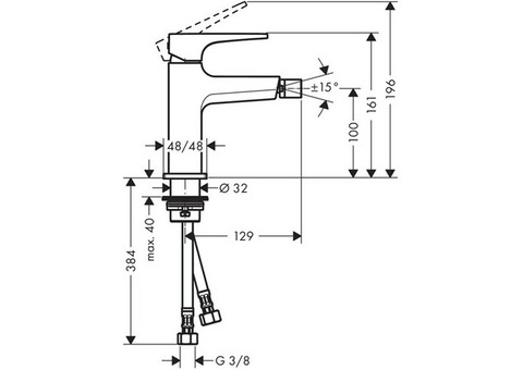 Смеситель для биде Hansgrohe Metropol 74520000