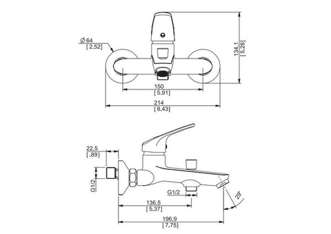 Смеситель для ванны Esko Palermo PE54