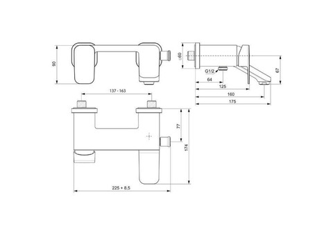 Смеситель для ванны Ideal Standard Tonic II A6338AA