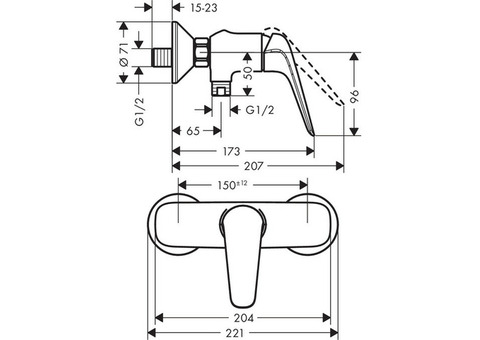 Смеситель для душа Hansgrohe Novus 71060000