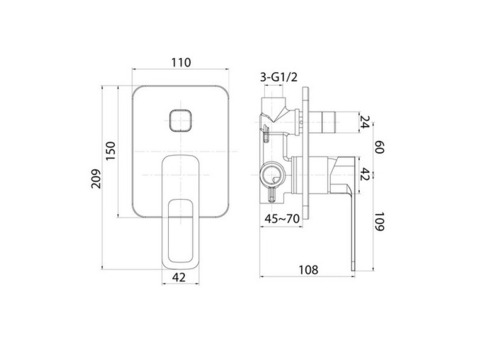 Смеситель для душа Iddis Slide SLIBL00i67 черный