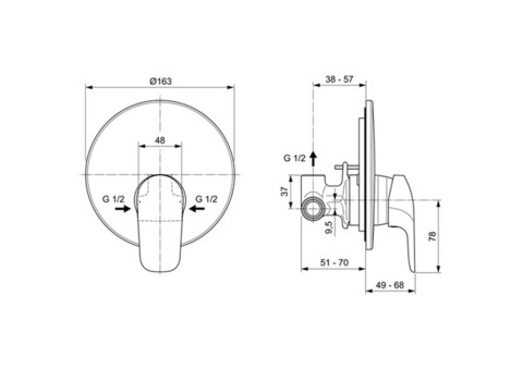 Смеситель для душа Ideal Standard Ceraflex A6724AA