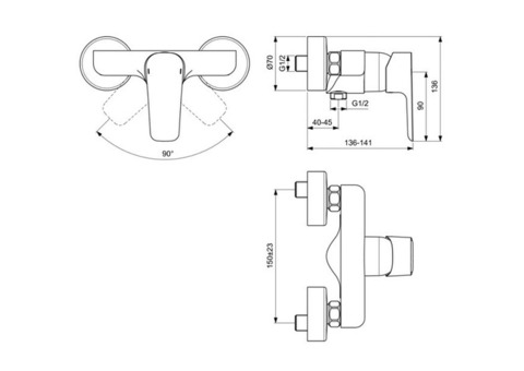 Смеситель для душа Ideal Standard Ceraplan III B0716AA