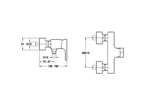 Смеситель для душа Jacob Delafon Strayt E45371-CP