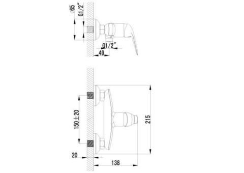 Смеситель для душа Lemark Plus Advance LM1203C