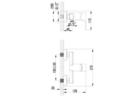 Смеситель для душа Lemark Plus Factor LM1603C