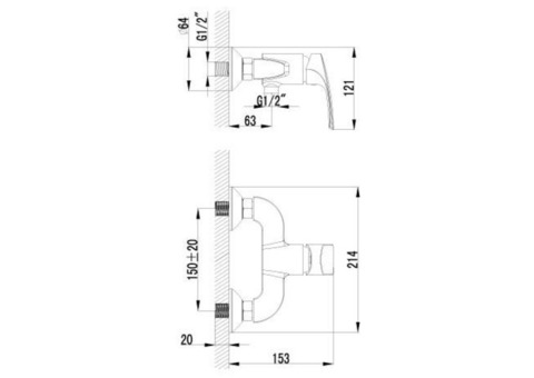 Смеситель для душа Lemark Plus Shape LM1703C