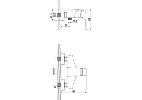 Смеситель для душа Lemark Unit LM4503C