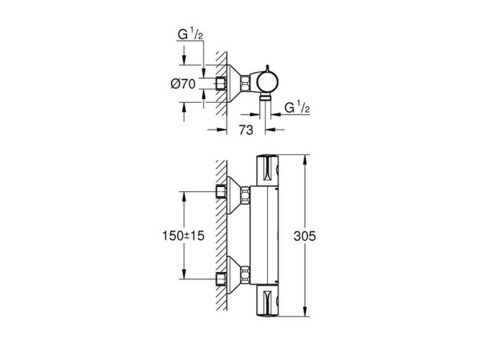 Термостат для душа Grohe Grohtherm 800 34558000