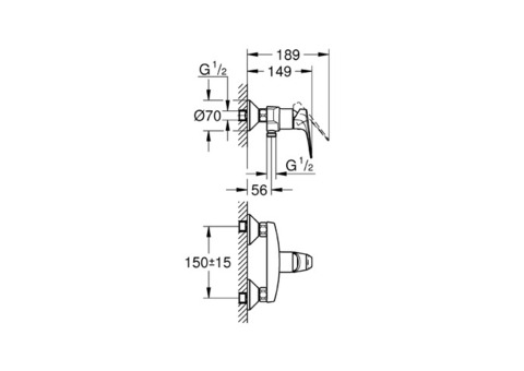 Смеситель для душа Grohe BauFlow 23632000