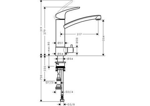 Смеситель для кухни Hansgrohe Focus 31803000