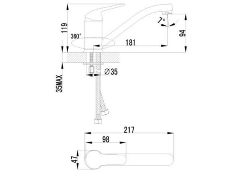 Смеситель для кухни Lemark Plus Advance LM1204C