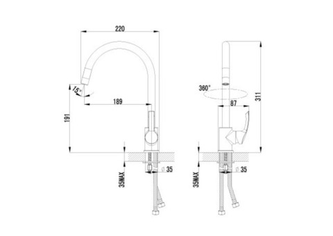 Смеситель для кухни Lemark Plus Strike LM1105C