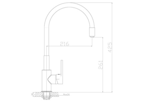 Смеситель для кухни Rossinka Z35-35U-Black