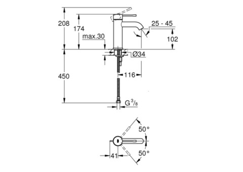 Смеситель для раковины Grohe Essence 23590001