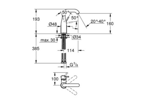 Смеситель для раковины Grohe Essence+ 23463001