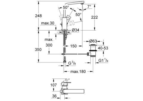 Смеситель для раковины Grohe Eurocube 2313500E