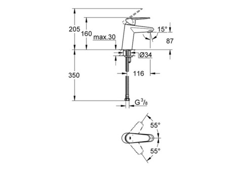 Смеситель для раковины Grohe Eurodisc Cosmopolitan 3246920E