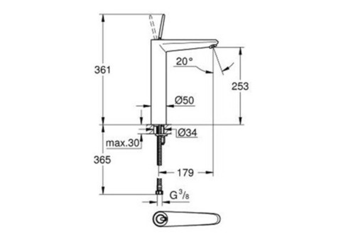 Смеситель для раковины Grohe Eurodisc Joy 23428000 свободностоящий