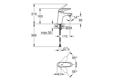 Смеситель для раковины Grohe Eurostyle 23715003