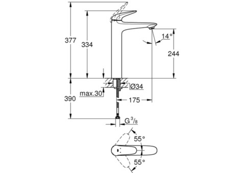 Смеситель для раковины Grohe Eurostyle 23719LS3