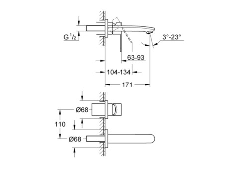 Смеситель для раковины Grohe Eurostyle Cosmopolitan 19571002