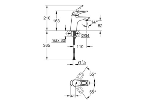 Смеситель для раковины Grohe Eurostyle New 32468003