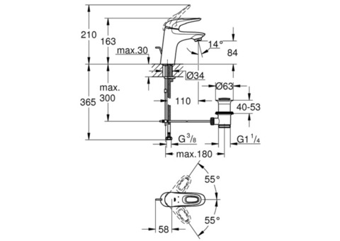 Смеситель для раковины Grohe Eurostyle New 33558003