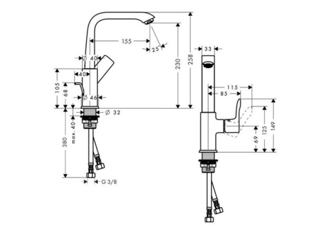 Смеситель для раковины Hansgrohe Metris 31087000