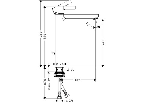 Смеситель для раковины Hansgrohe Metris S 31022000