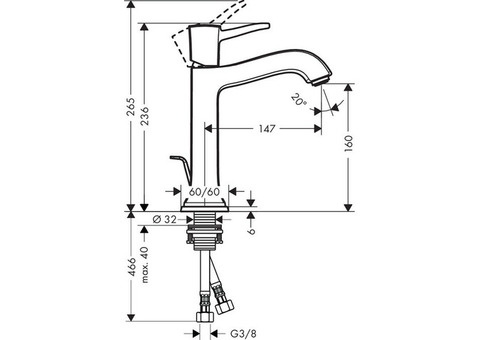 Смеситель для раковины Hansgrohe Metropol 31302090