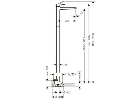 Смеситель для раковины Hansgrohe Metropol 74530000 напольный