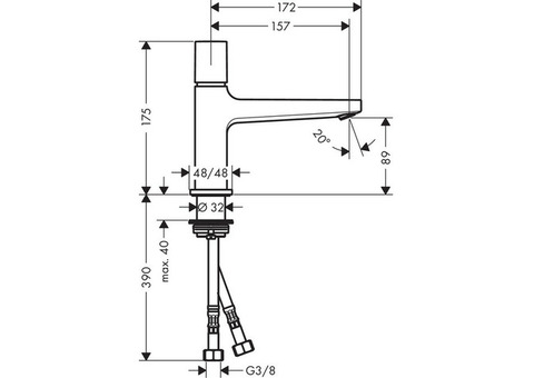 Смеситель для раковины Hansgrohe Metropol Select 32570000