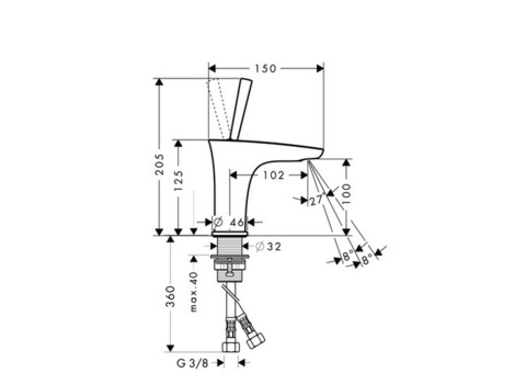 Смеситель для раковины Hansgrohe Puravida 15075000