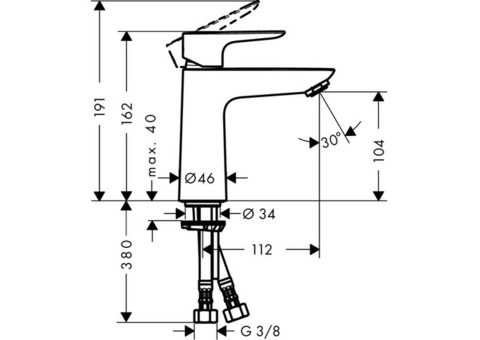 Смеситель для раковины Hansgrohe Talis E 110 71712000