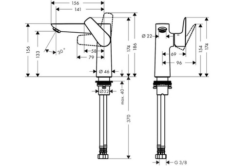 Смеситель для раковины Hansgrohe Talis E 150 71755000