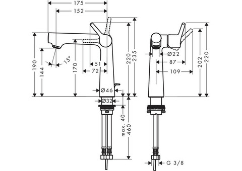 Смеситель для раковины Hansgrohe Talis S 140 72113000