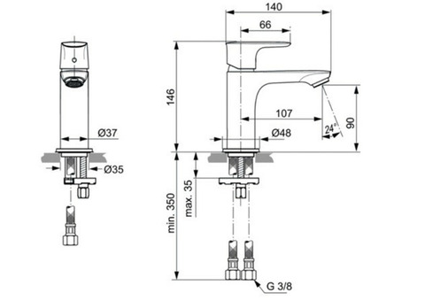 Смеситель для раковины Ideal Standard Connect Air A7010AA