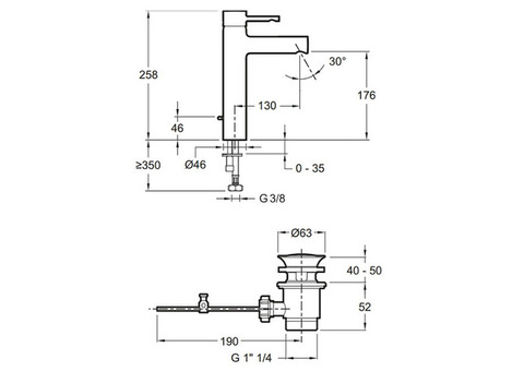 Смеситель для раковины Jacob Delafon Cuff E37303-CP