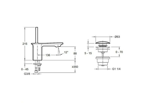 Смеситель для раковины Jacob Delafon Stance E14760-CP