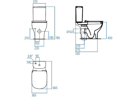 Унитаз напольный Ideal Standard Tesi AquaBlade T008701